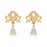 Elegant Crystal Bow Drop Earrings