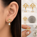 Elegant Crystal Bow Drop Earrings