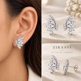 Elegant Floral Crystal Stud Earrings