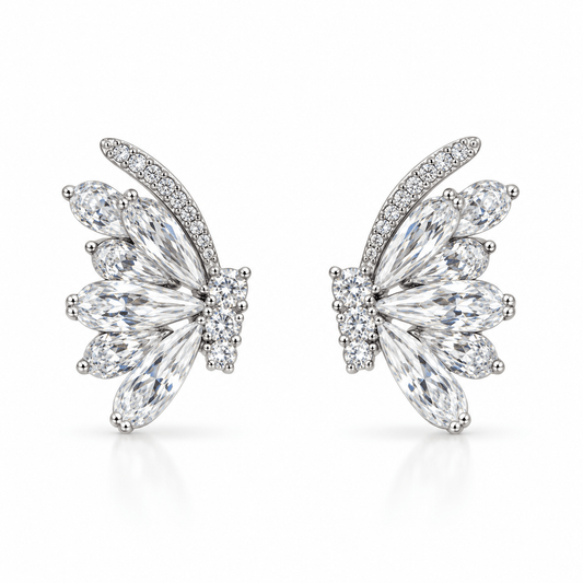 Elegant Floral Crystal Stud Earrings