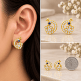Product Title  Blue Sapphire Floral Stud Earrings