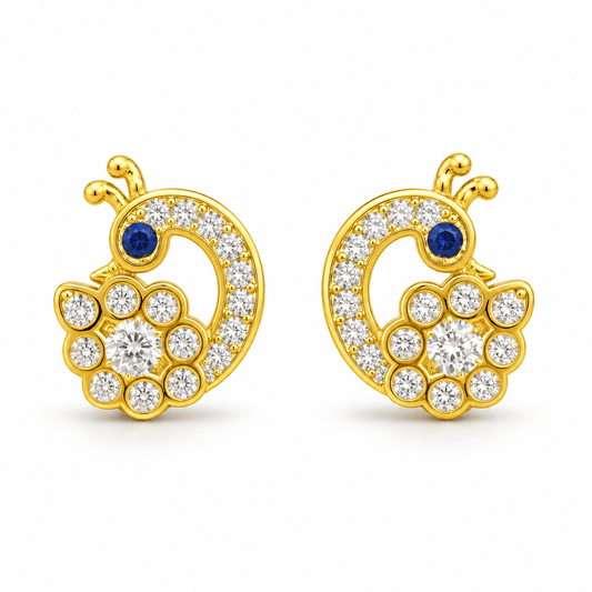 Product Title  Blue Sapphire Floral Stud Earrings