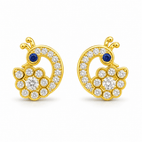 Product Title  Blue Sapphire Floral Stud Earrings