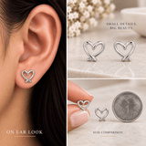 Interlocking Heart Stud Earrings