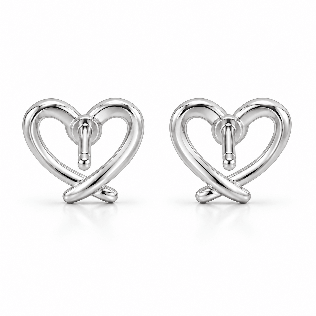 Interlocking Heart Stud Earrings