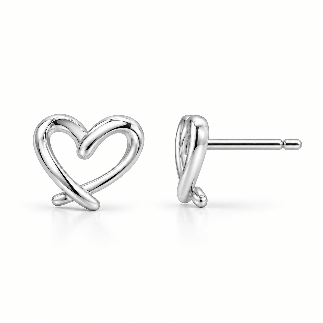 Interlocking Heart Stud Earrings