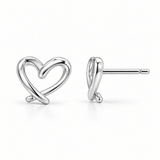 Interlocking Heart Stud Earrings