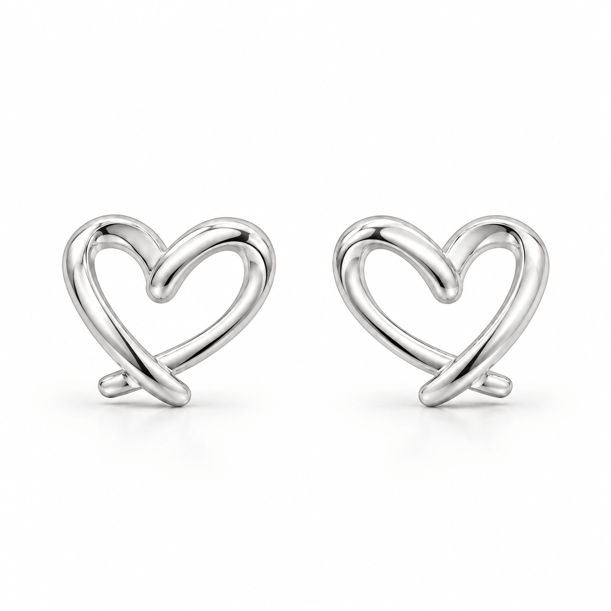 Interlocking Heart Stud Earrings