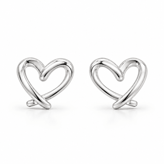 Interlocking Heart Stud Earrings