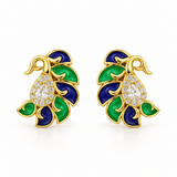 Peacock Inspired Stud Earrings