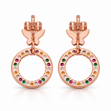 Butterfly Rainbow Hoop Drop Earrings