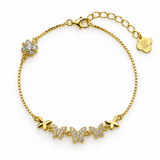 Butterfly Charm Bracelet with Floral Sparkle