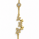 Butterfly Charm Bracelet with Floral Sparkle