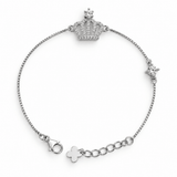 Crown & Crystal Charm Bracelet