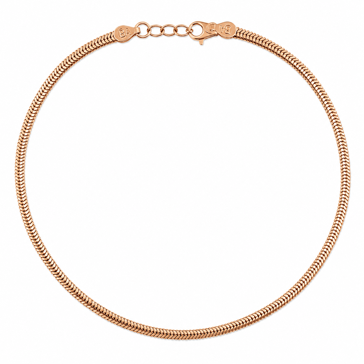 Rose Gold Herringbone Chain in 925 Sterling Silver