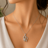 Abstract Heart Floral CZ Pendant