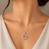 Overlapping Heart CZ Pendant