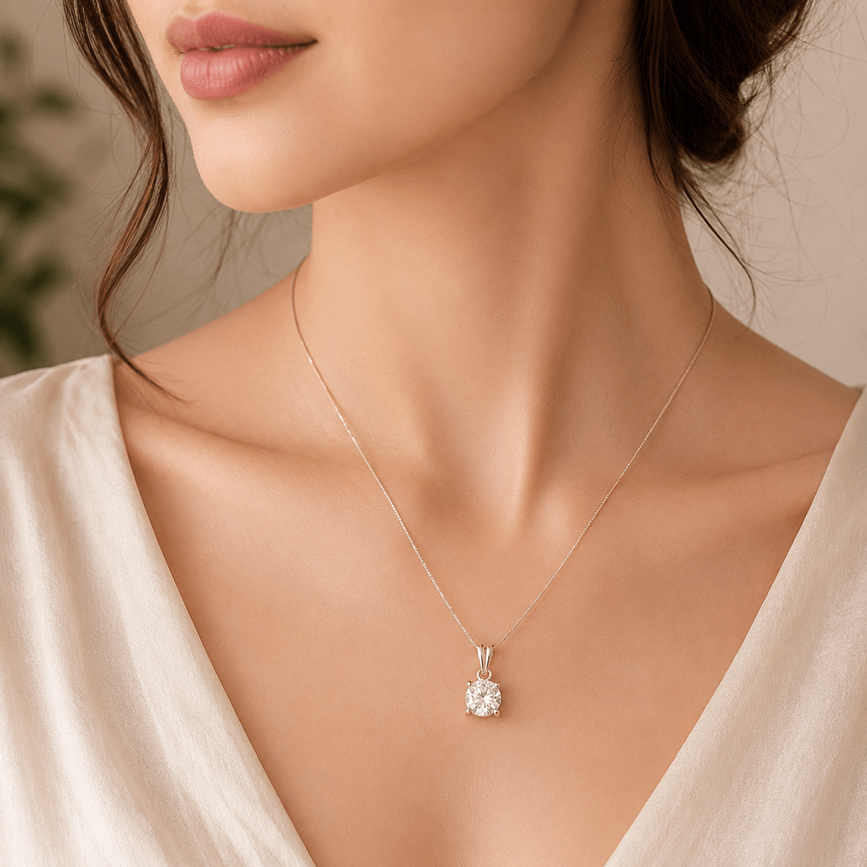 Classic Solitaire CZ Pendant