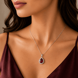 Ruby Halo Teardrop Pendant