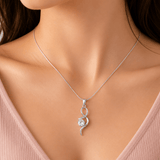 Abstract Swirl Crystal Pendant