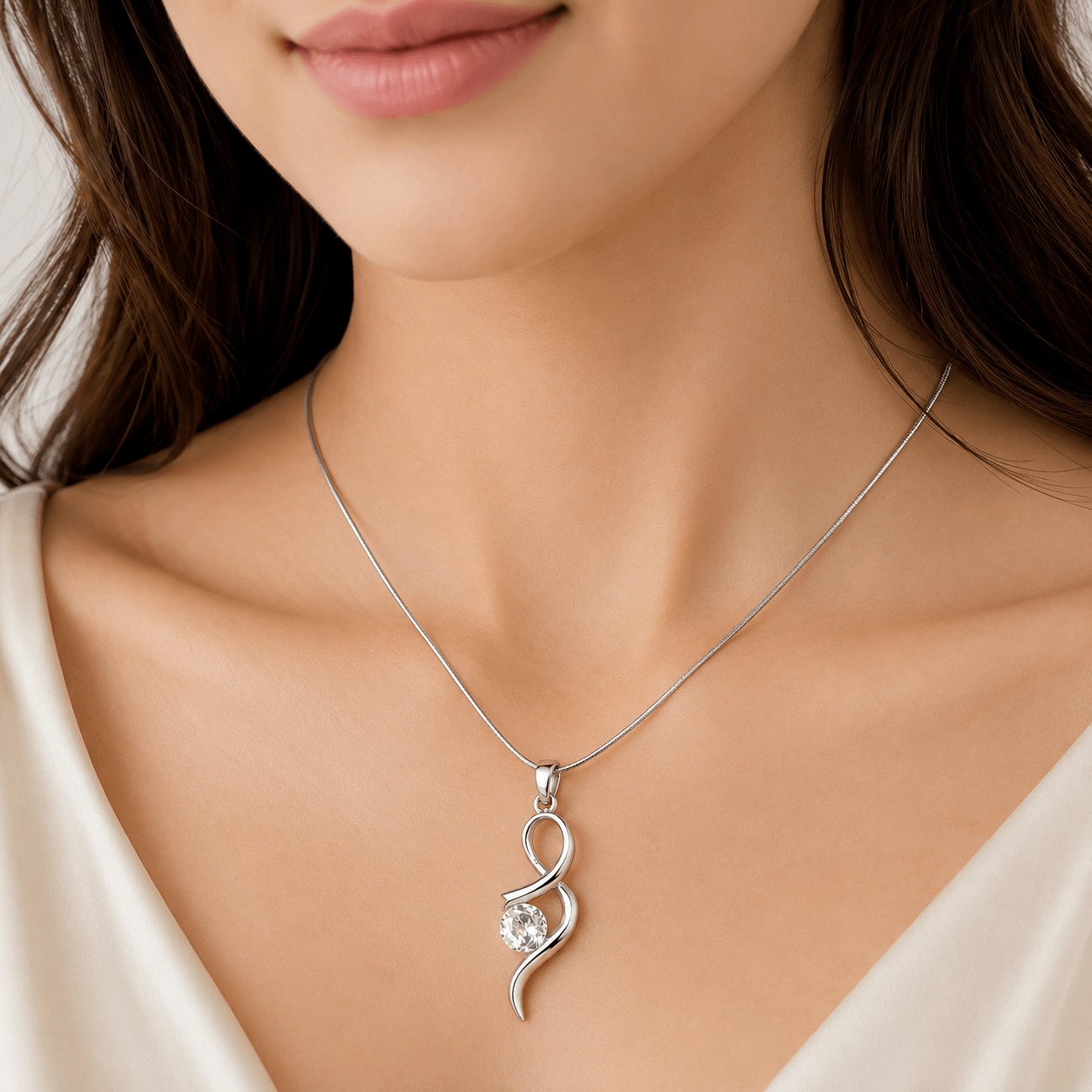 Abstract Swirl Crystal Pendant