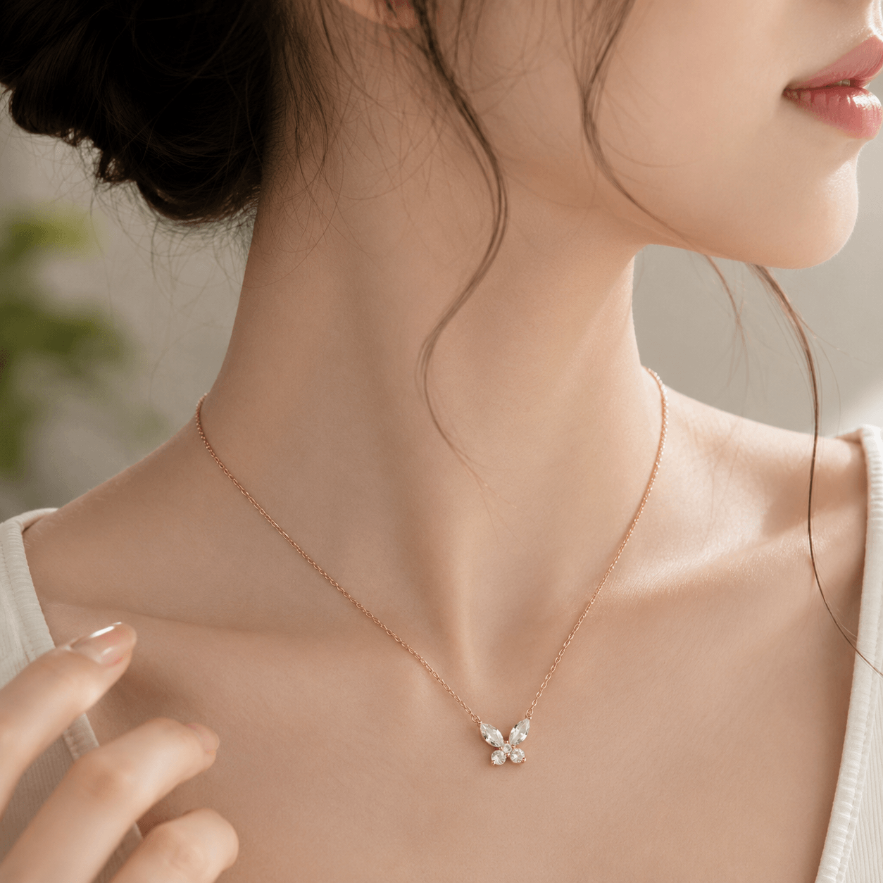 Rose Gold Butterfly Necklace