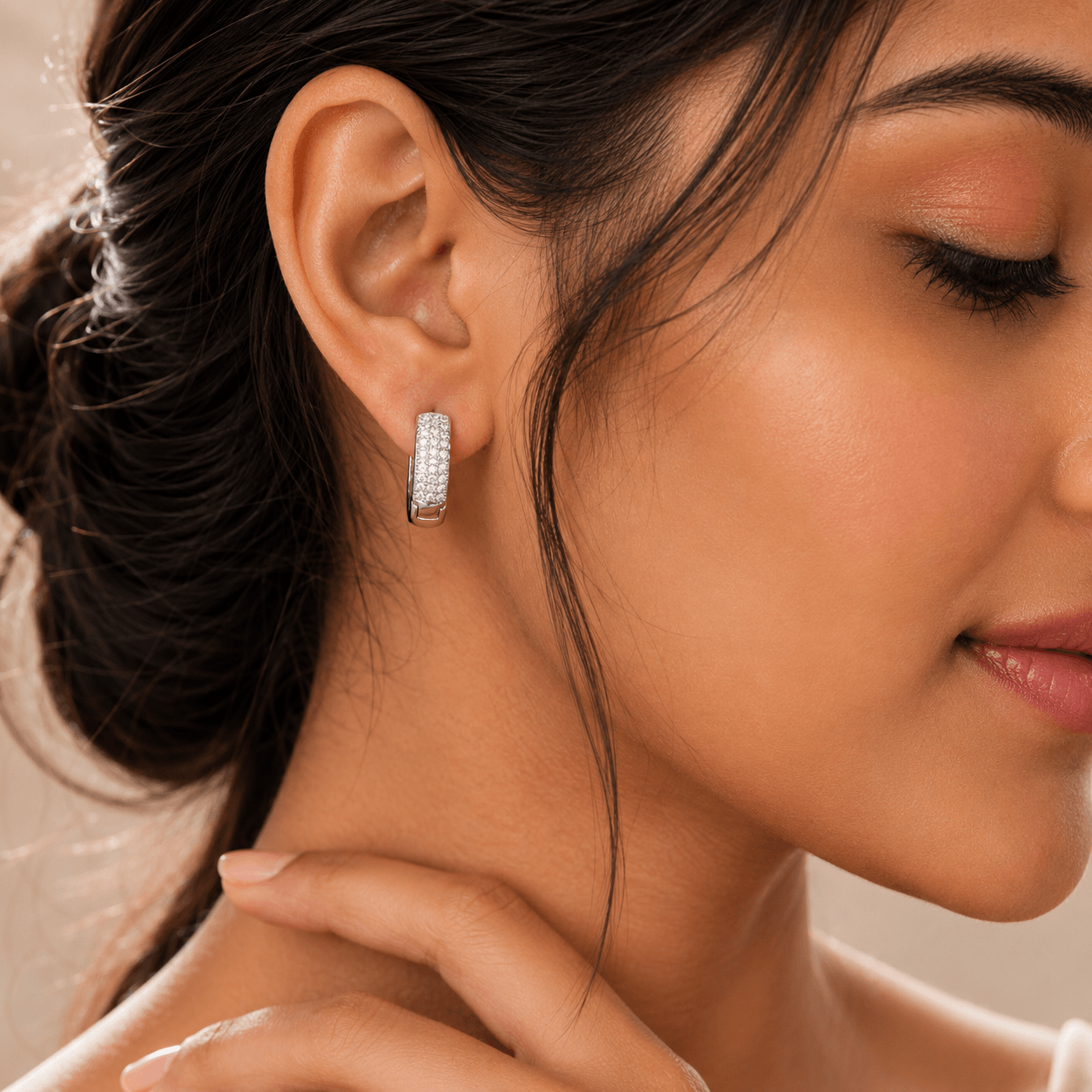Celeste Pavé Hoop Earrings