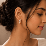 GeoLuxe Enamel Hoop Earrings
