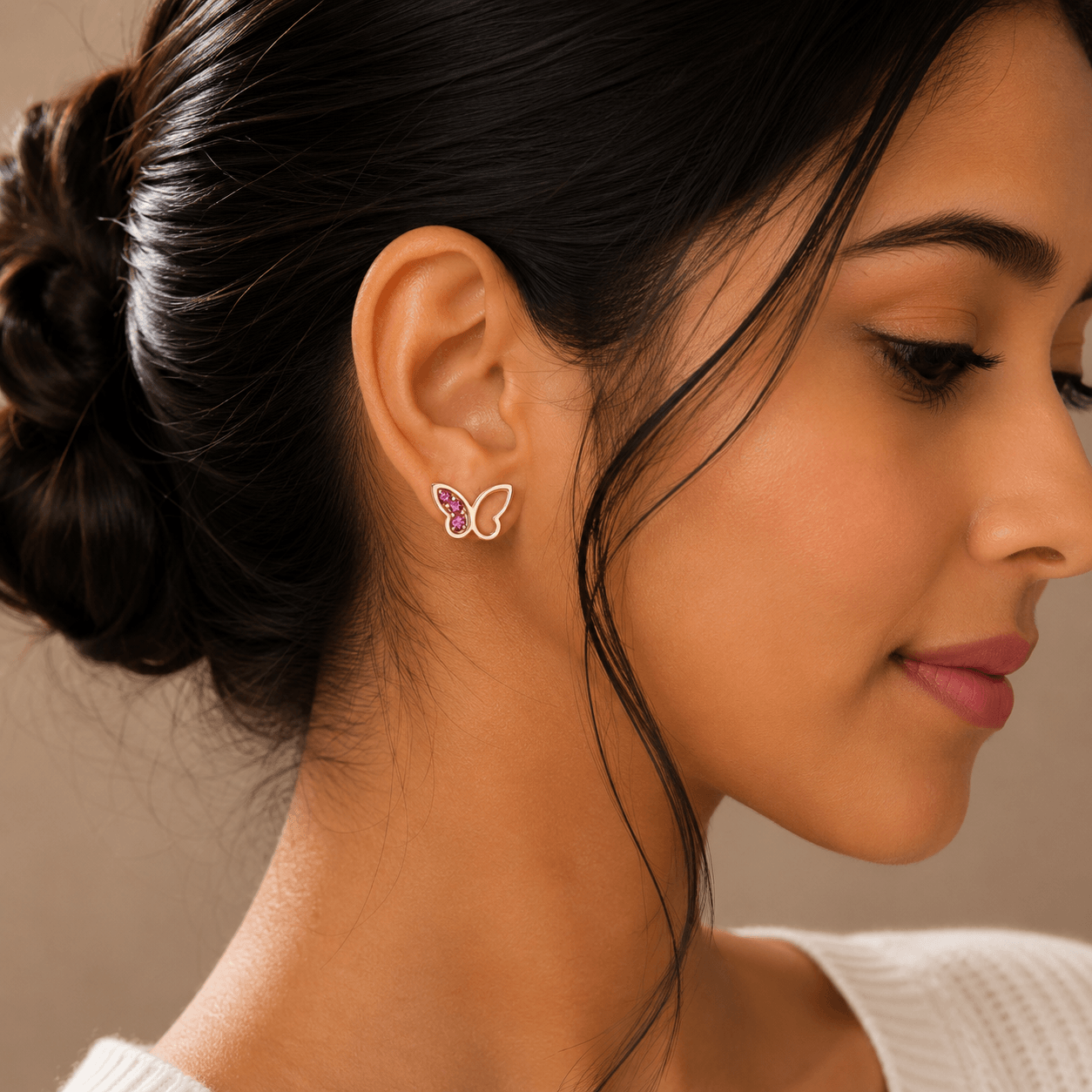 Blush Butterfly Stud Earrings