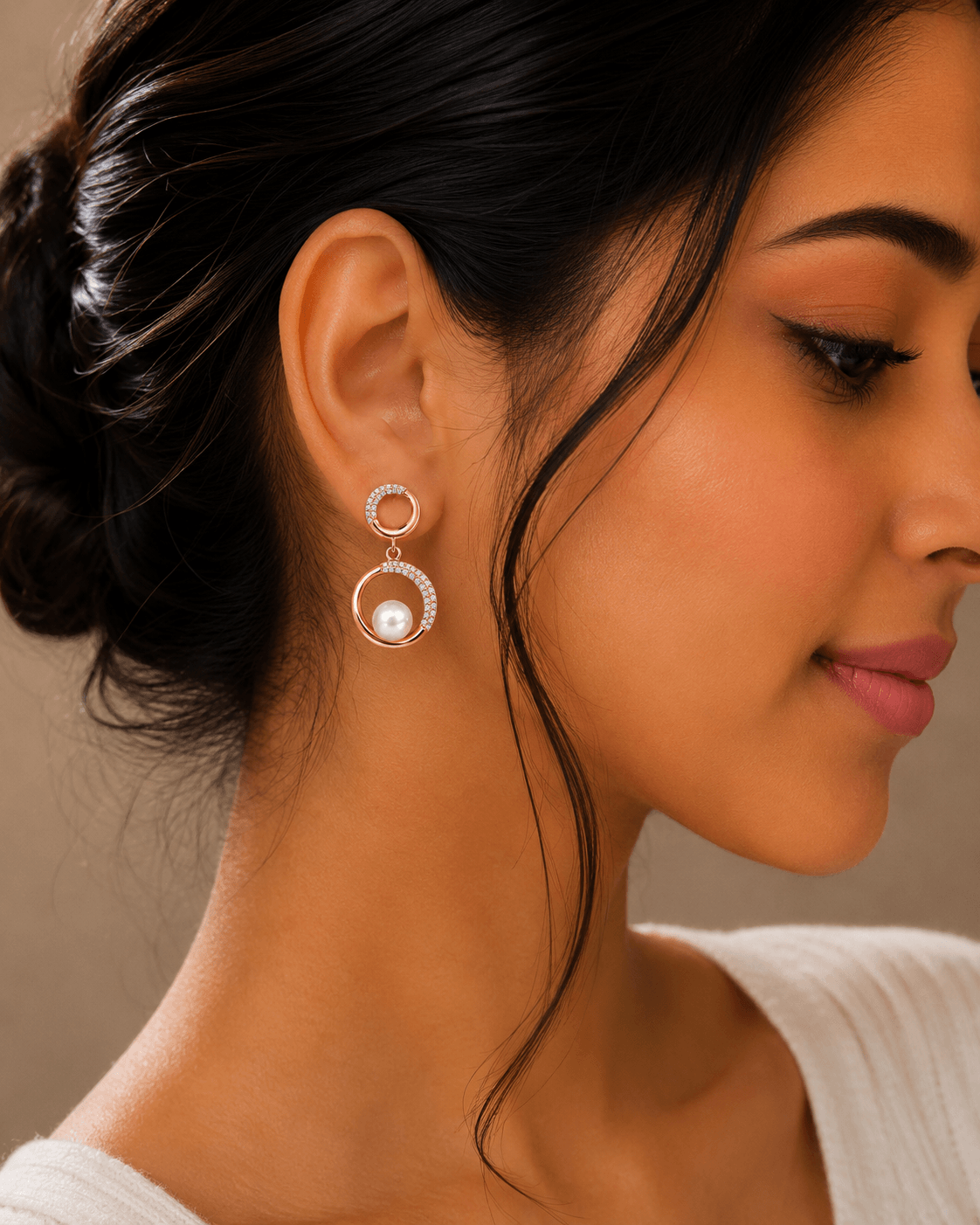 Pearl Orbit Drop Earrings