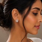 Geometric CZ Stud Earrings