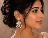 Floral Halo Drop Earrings
