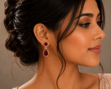 Ruby Teardrop Drop Earrings