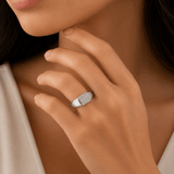 Square Cluster CZ Adjustable Ring