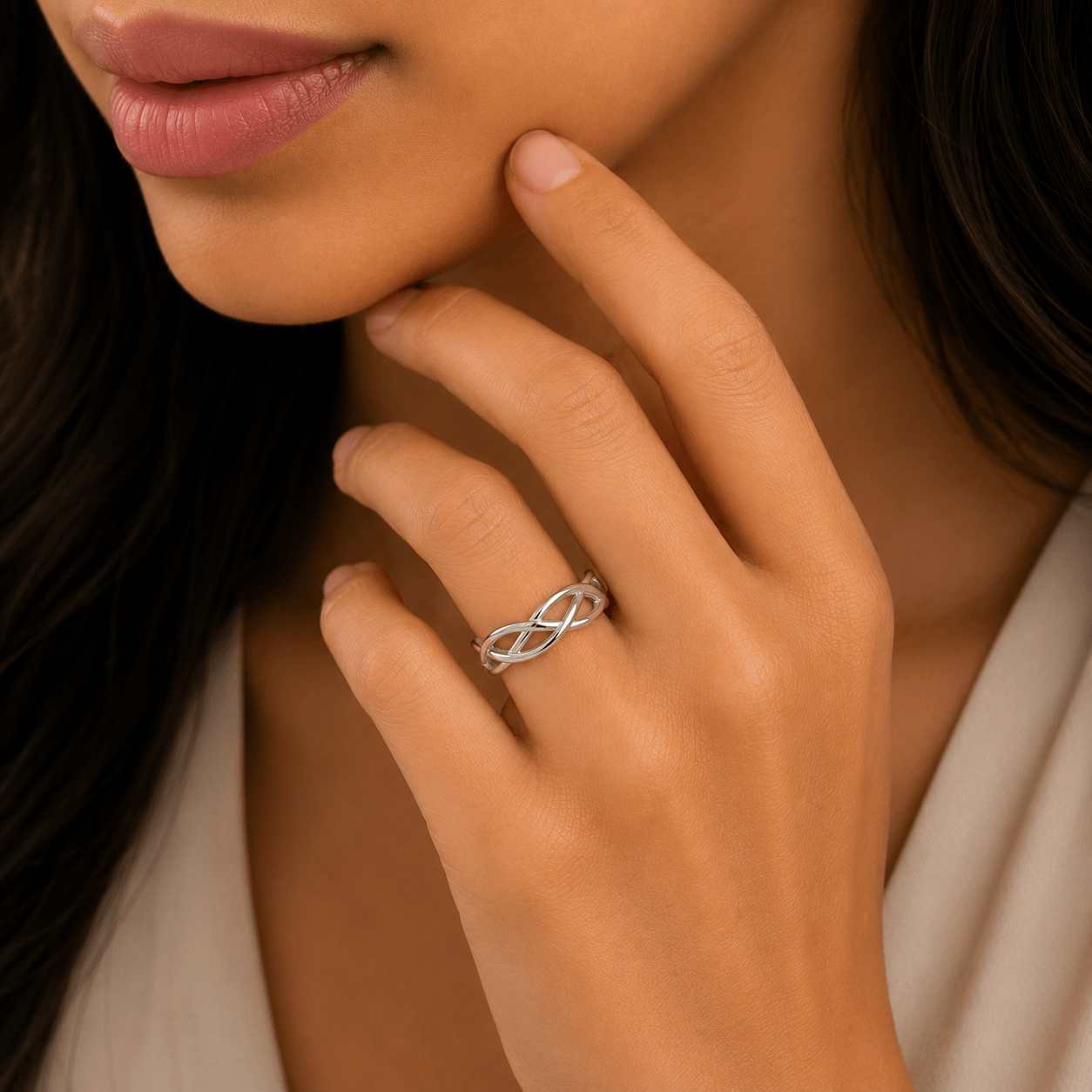Infinity Knot Adjustable Ring