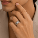 Geometric Solitaire Ring