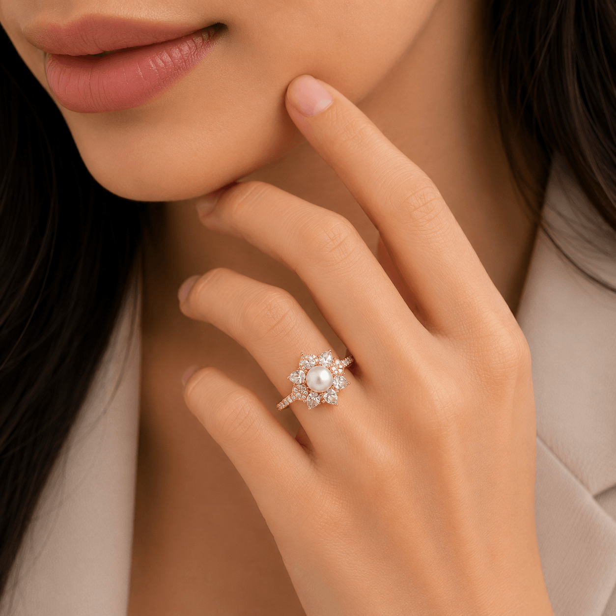 Floral Pearl Ring