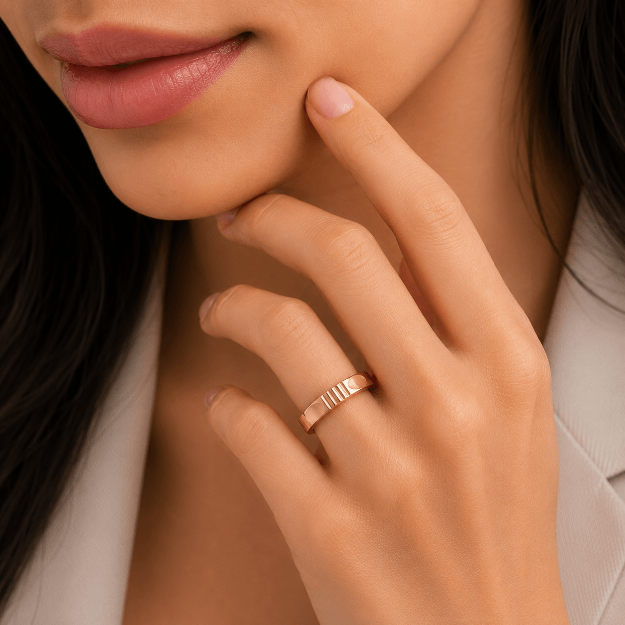 Textured Modern Band Ring