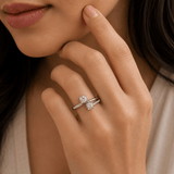 Dual Solitaire Adjustable Ring
