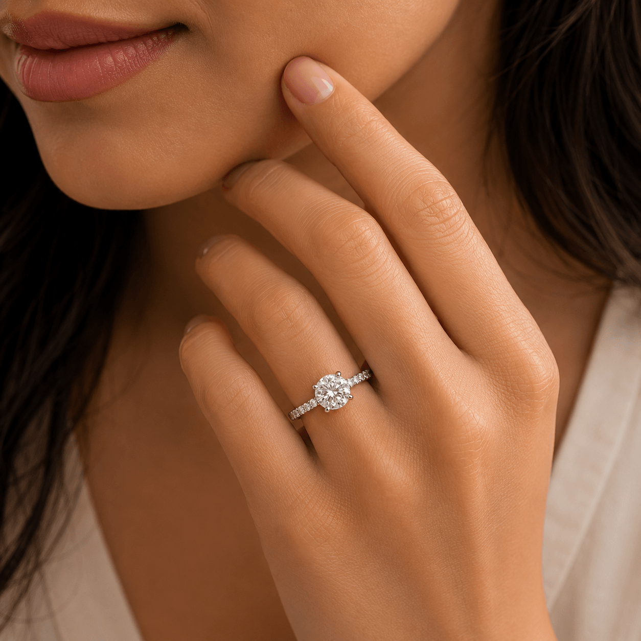 Classic Solitaire Adjustable Ring