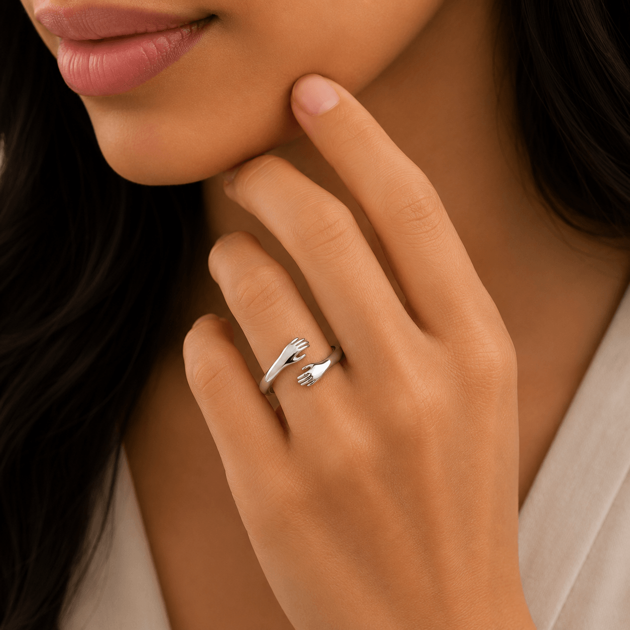 Open Hand Adjustable Ring