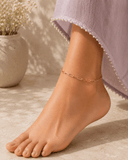 Minimal Rose Gold Paperclip Chain Anklet