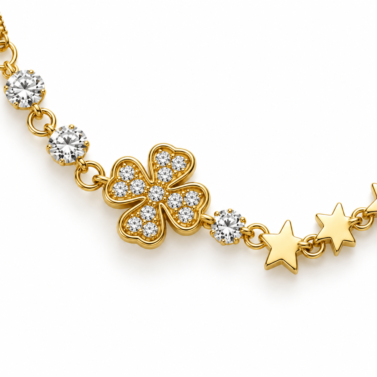 Gold Floral Star Bracelet