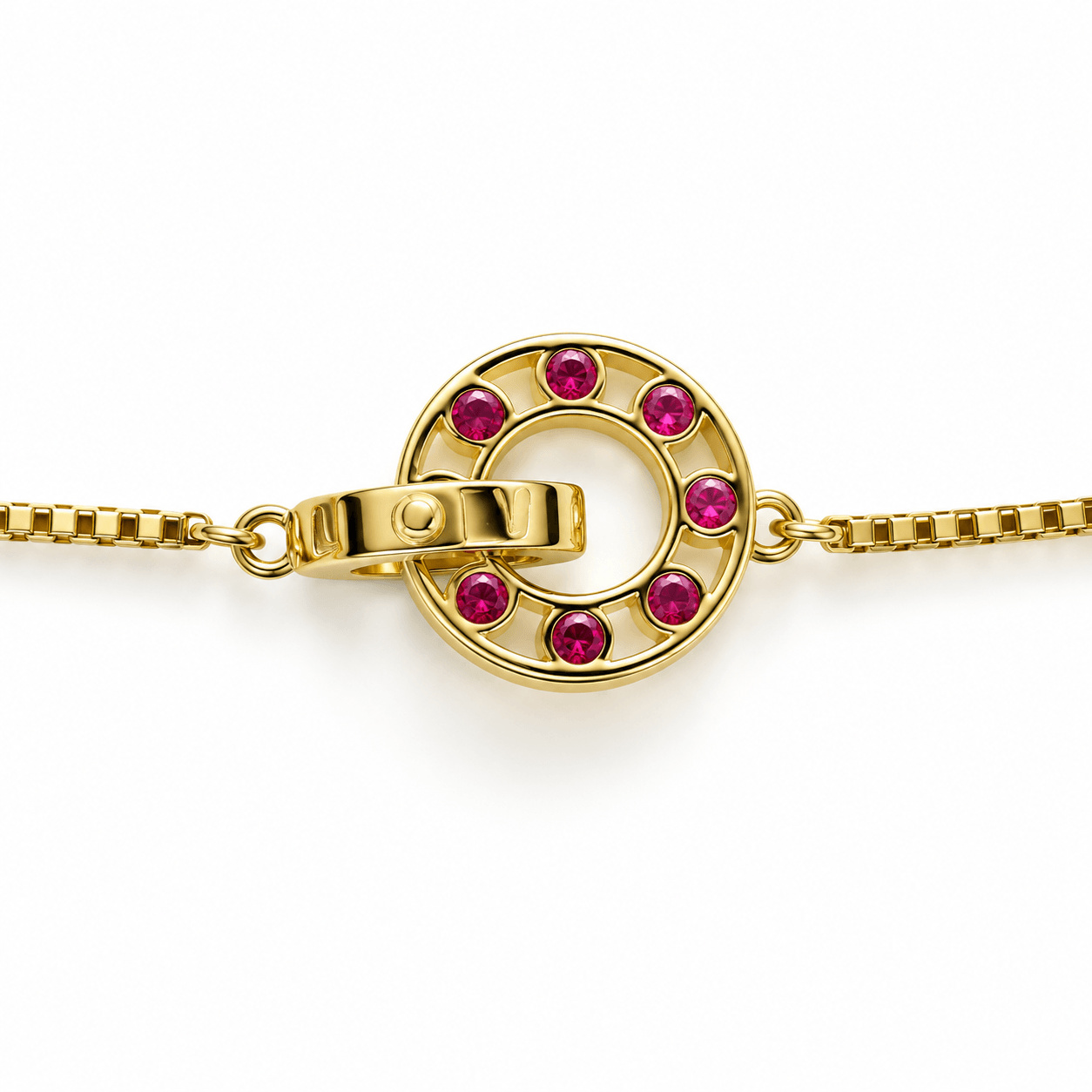 Ruby Crystal 925 Bracelet