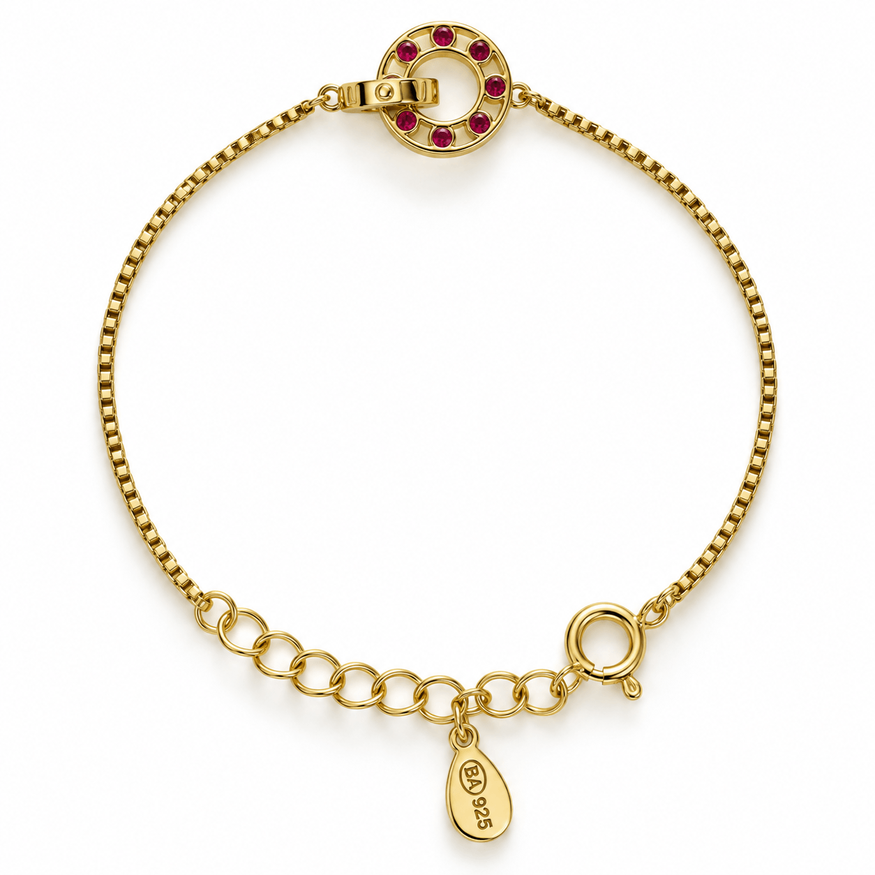 Ruby Crystal 925 Bracelet