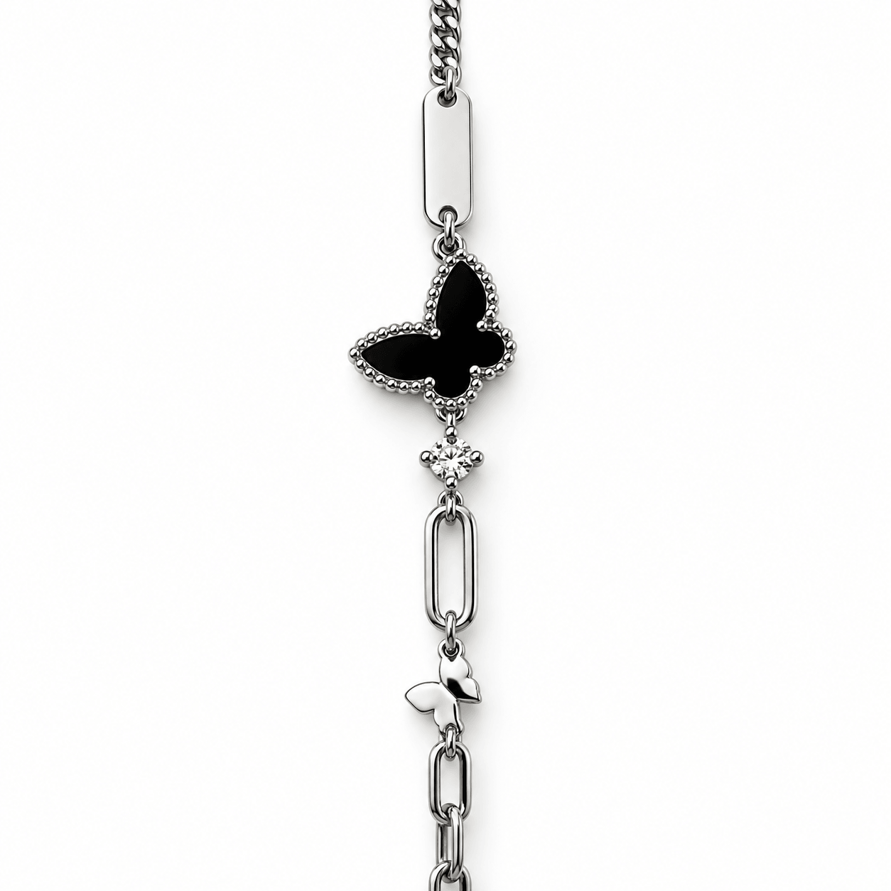 Black Butterfly Charm Bracelet