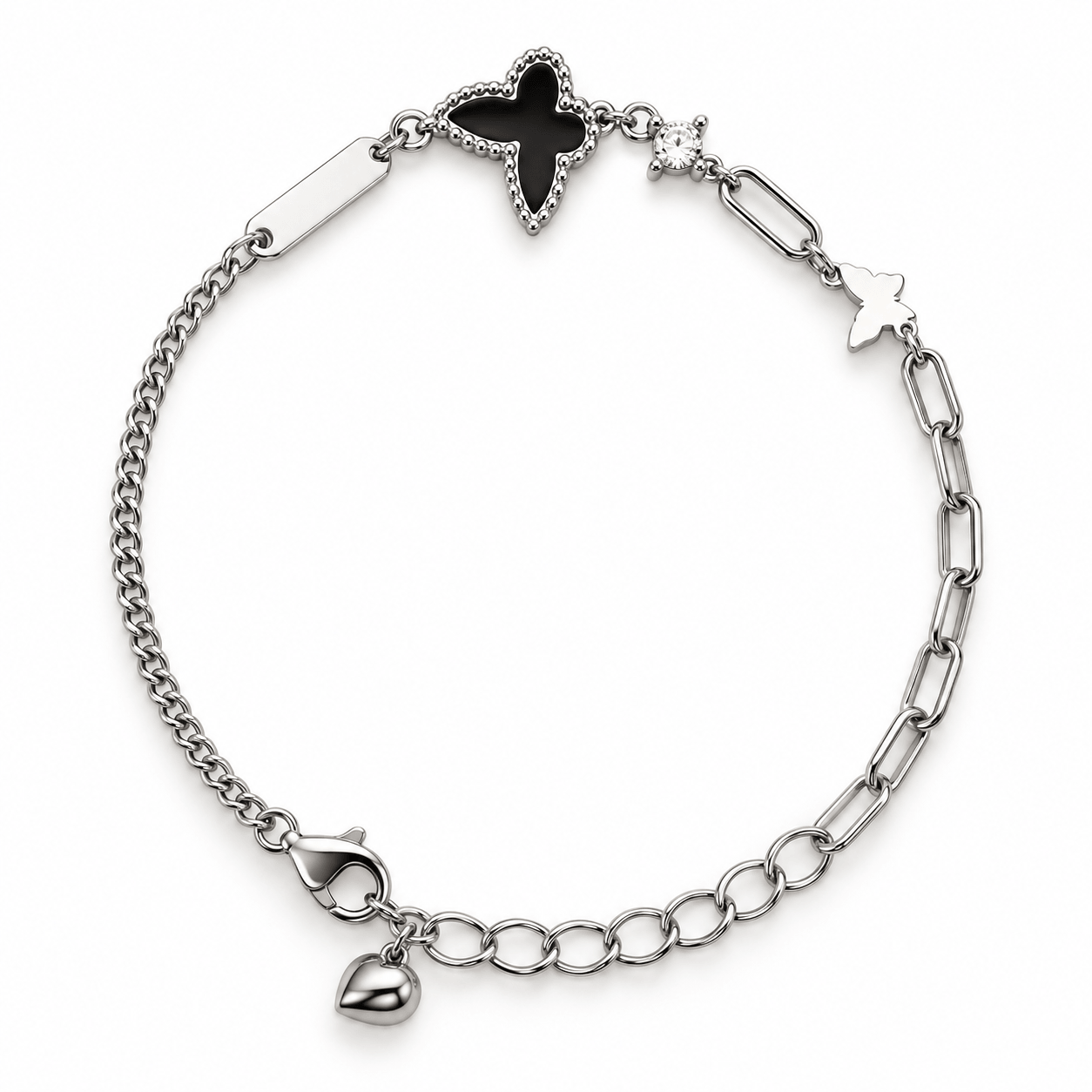 Black Butterfly Charm Bracelet