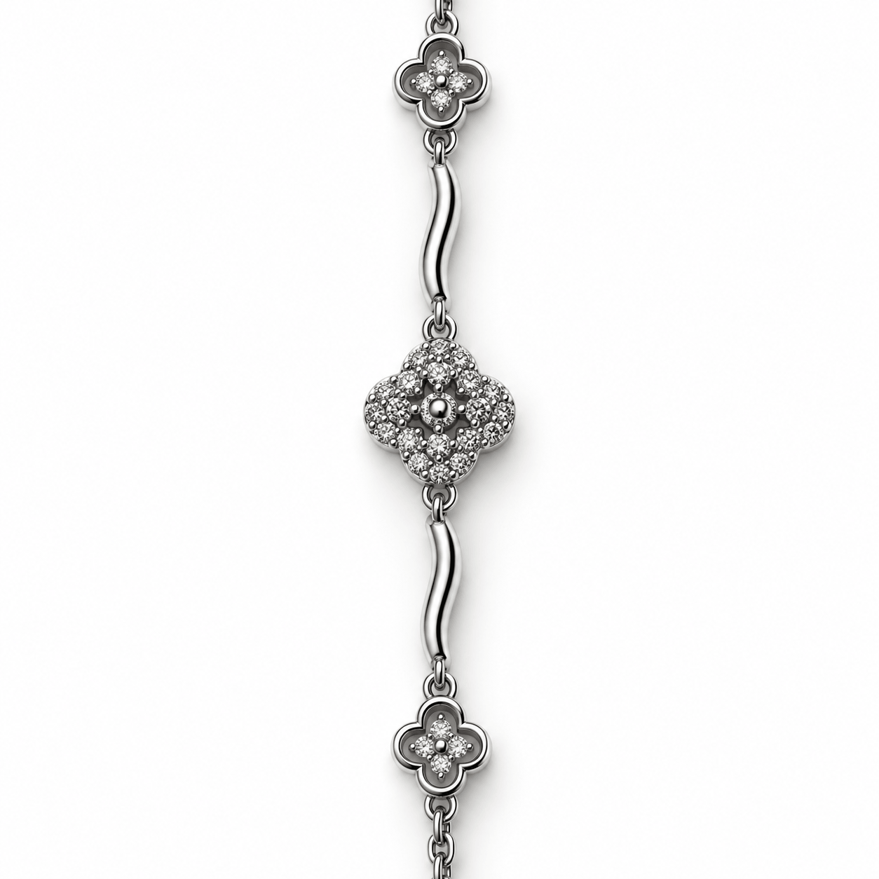 Elegant Floral Crystal Bracelet