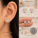 Geometric CZ Stud Earrings