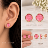 Blush Enamel Stud Earrings